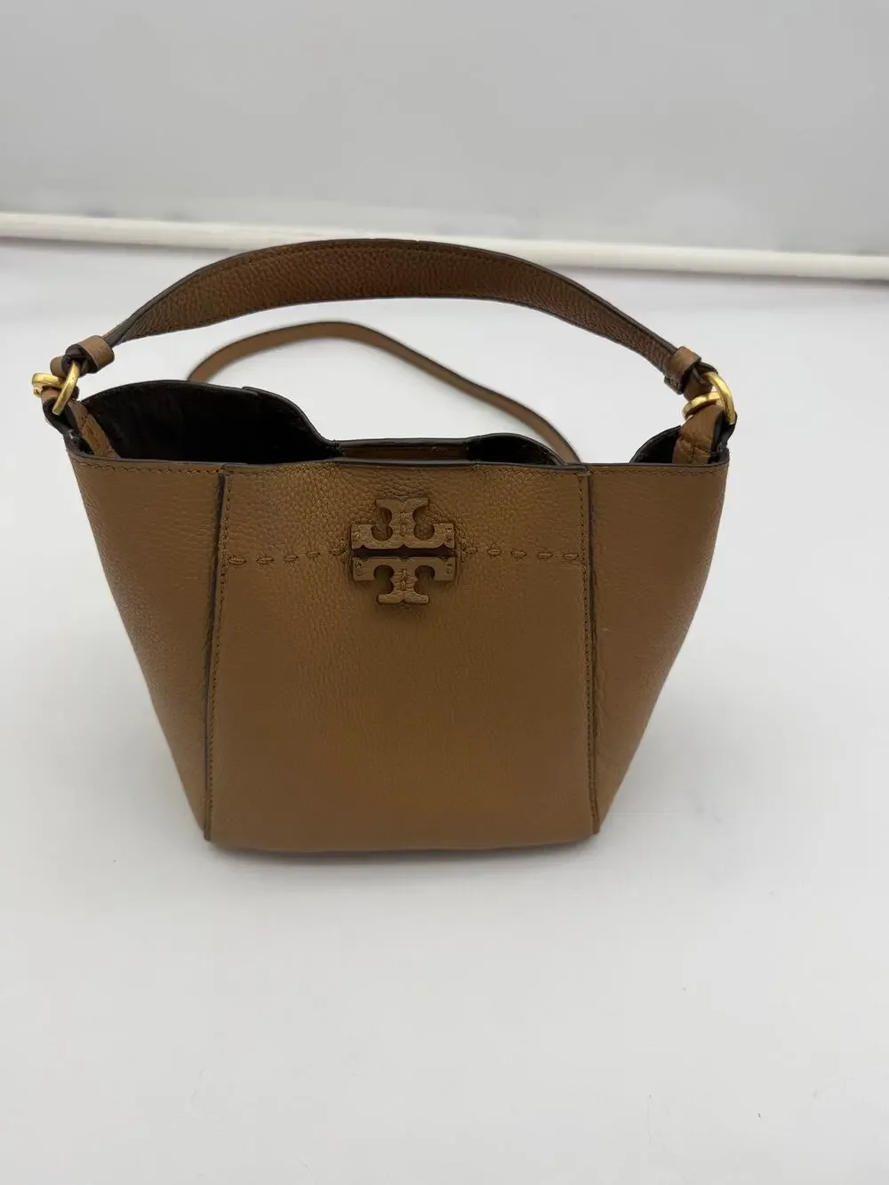Tory Burch Women’s Leather Bucket Bag Shoulder Purse Designer Handbag